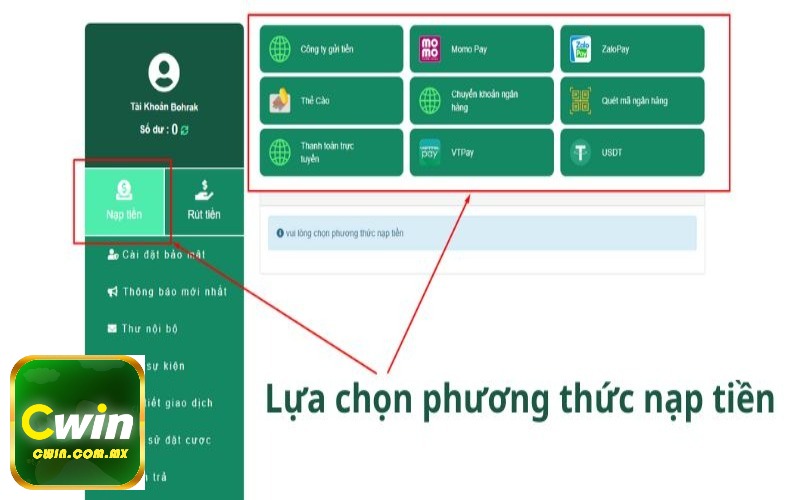 Tìm hiểu về phương thức nạp tiền